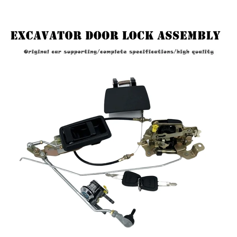 For Hitachi Excavator EX60-5 120-5 200 220-5 Cab Door Lock Assembly Lock Block Cylinder Internal External Handle High Quality