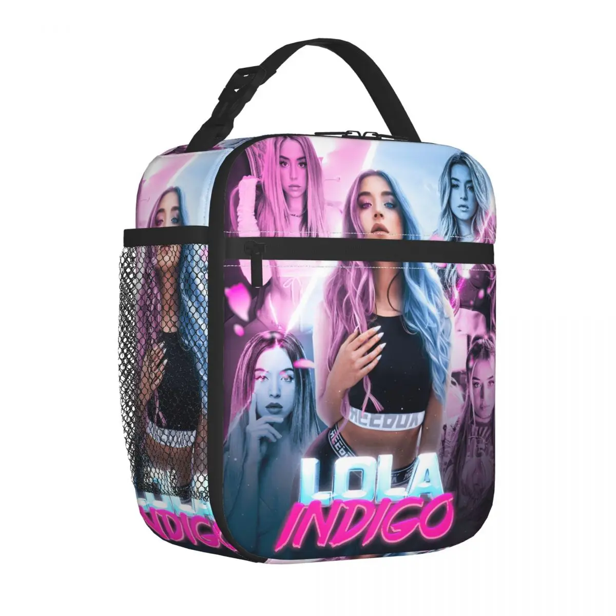 Lolas Indigos Singer Insulated Lunch Bag Thermal Bag Reusable Lunch Container Portable Tote Lunch Box Men Women College Picnic