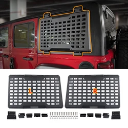 Rear Window Molle Panel Modular Cargo Organizer Storage Rack Flank Kit Window Protection For Jeep Wrangler JL 2018-2025 4-Door