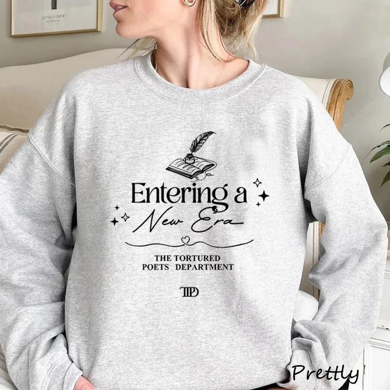 Entering A New Era Round Neck Sweatshirt The Tortured Poets Department Pullover Long Sleeve Women\'s Clothing TTPD TS11 Hoodie