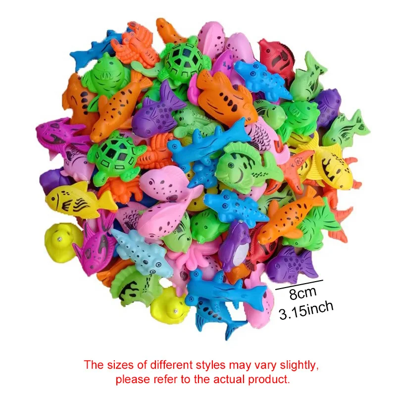 5 Pcs Colorful Floating Water Toys Set Random Plastic Marine Life Figures Metal Beads Aquarium Bathtub Vase Filler DIY TMZ