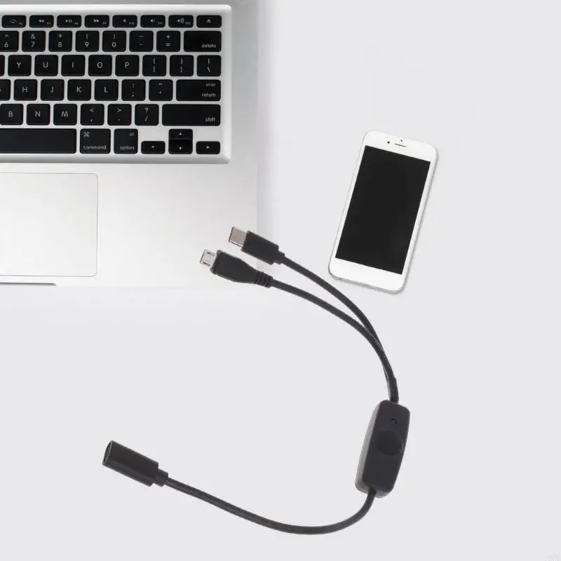 T8UC 2-в-1 USB C к мультизарядному кабелю USB C до Micro USB + Тип C Кабель зарядного устройства