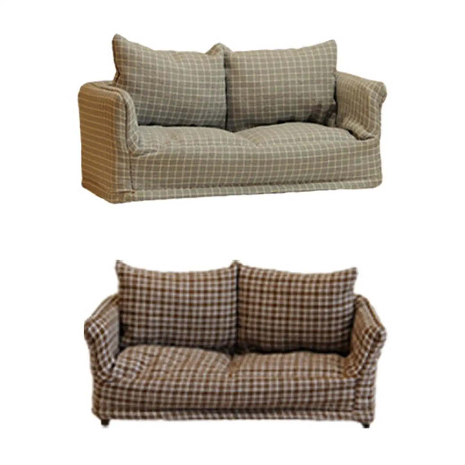 1/12 Dollhouse Couch Pretend Play Props Birthday Gift, Ornaments ,DIY Model Mini Couch Furniture Toy for Bedroom Doll House