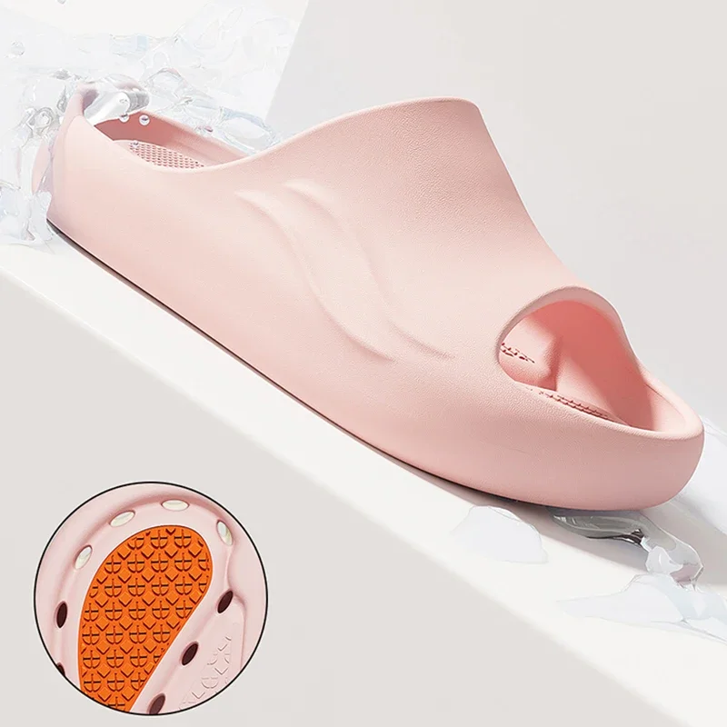 Hollow Out EVA Slippers Women Non Slip Bathroom Quick Drying Slippers Woman Water Leakage Soft Sole Shower Shoes for Couple 45 image 2