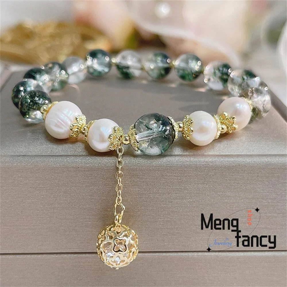 

Natural Niche Design Green Ghost Crystal Pendant Strings Simple Elegant High-grade Bracelet Popular Fashion Jewelry Holiday Gift