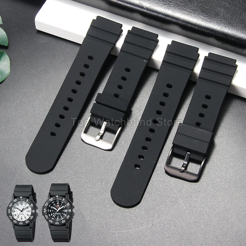 Para Luminox 21mm correa de reloj de silicona resistente al agua y al sudor para 3901\3001\3000\0200\7258 interfaz convexa accesorios de reloj negro
