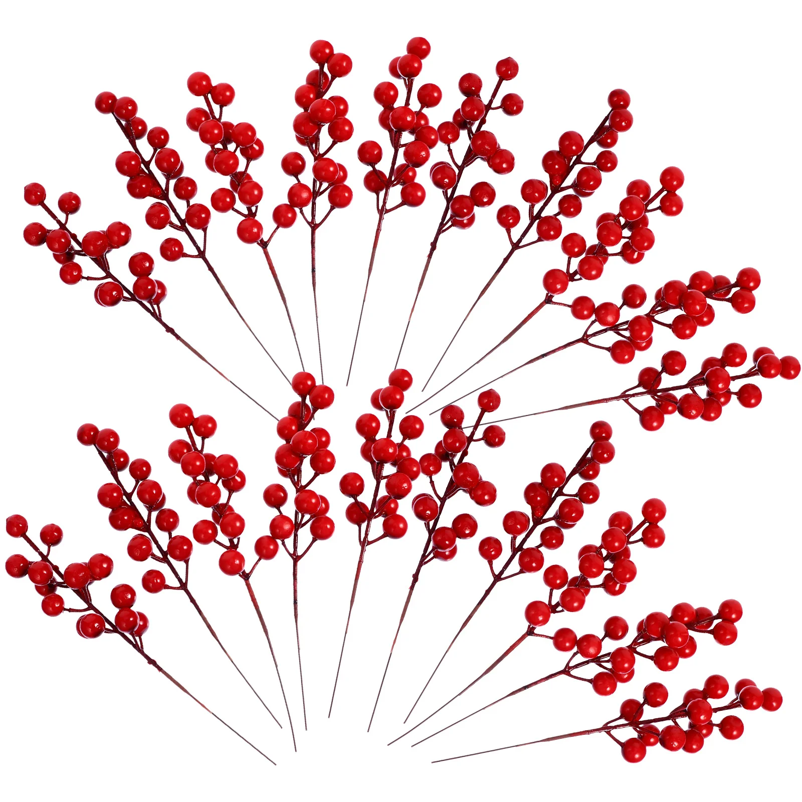 

20Pcs Realistic Artificial Red Berry Branches Festive Fake Berries for Home Decoration Christmas Party Xmas Berry Decor