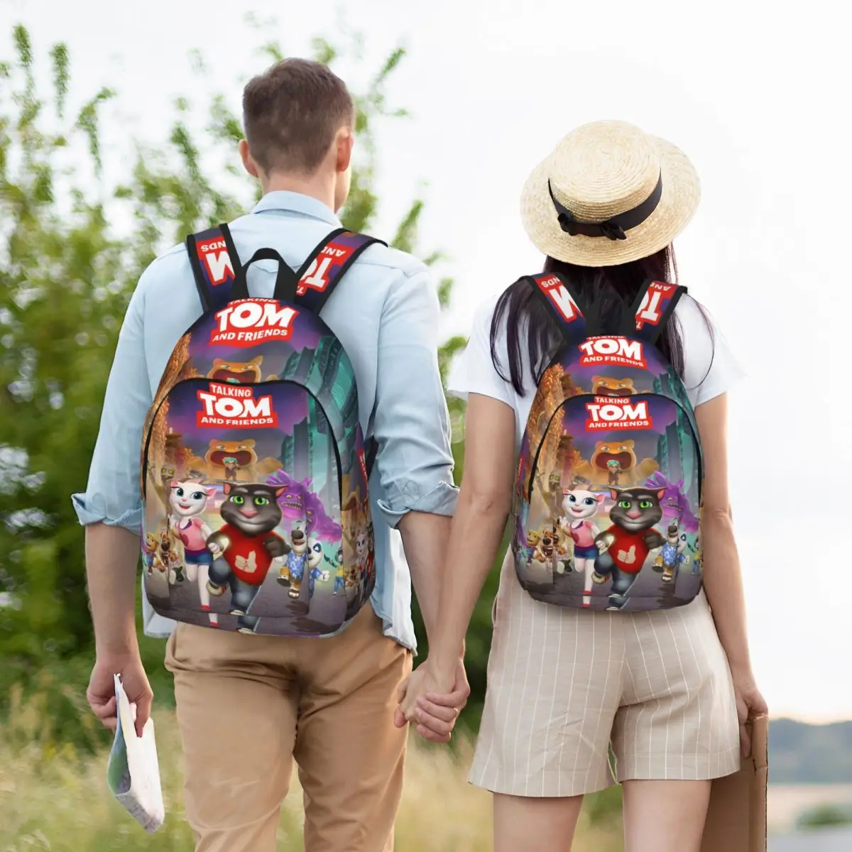 Talking Tom And Friends Backpack for Men Women Fashion High School