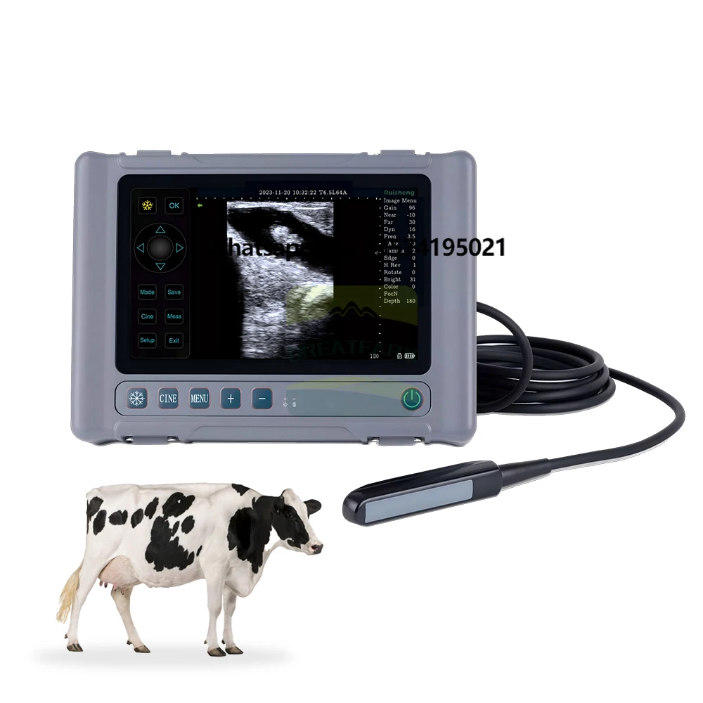 Vet Cow Ultrasound Scanner Spanish Russian New UpgradedT1 with Rectal Probe Horse Camel Sonar Scanning Machine