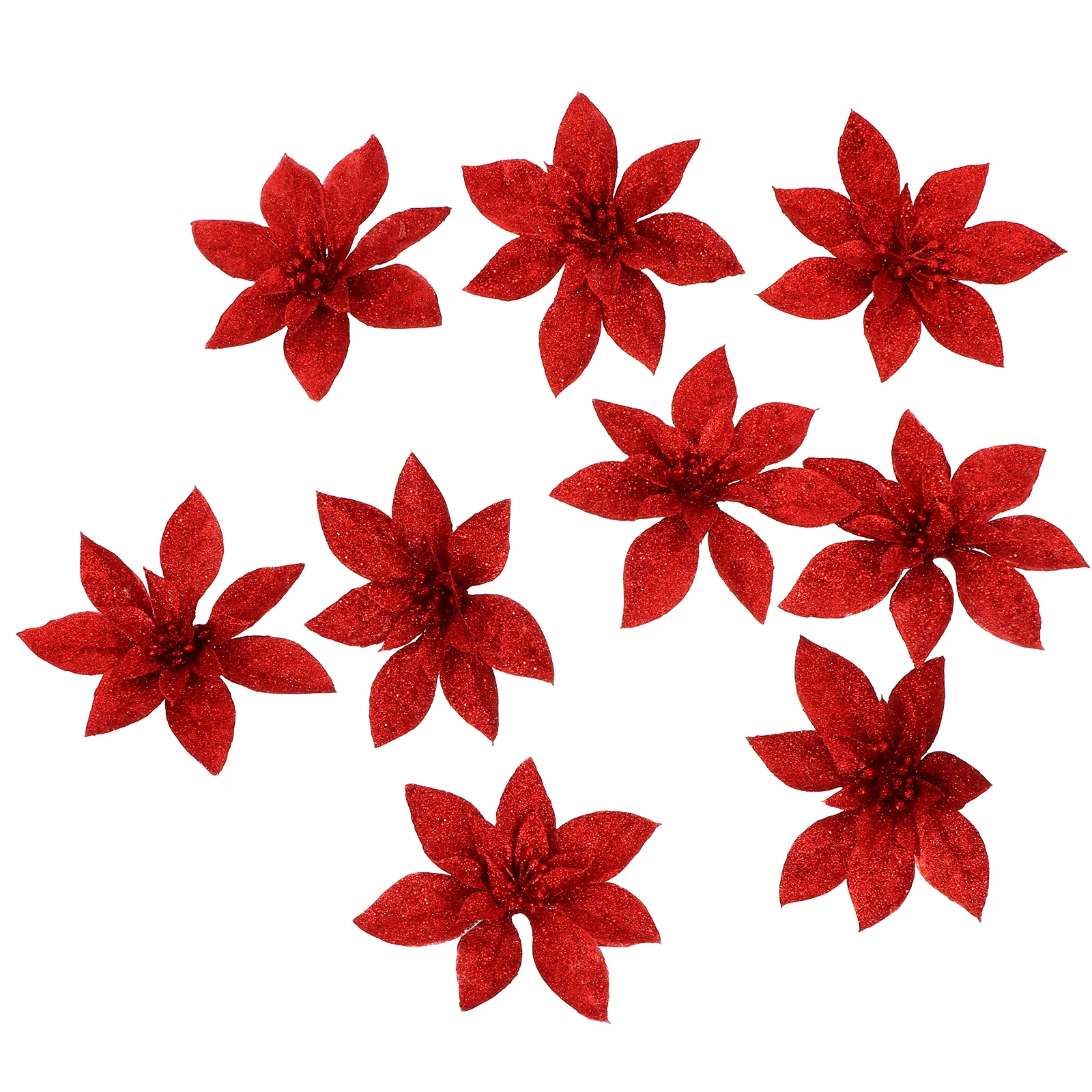 

9Pcs Christmas Flower Decorations Premium Artificial Simulation Flowers for Xmas Tree Party Home Office Bar Decorative Hanging