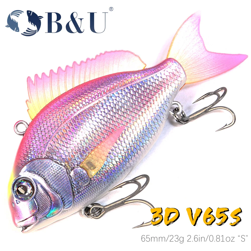 

B&U 65mm 23g High Pitch VIB Sinking Pencil Lure Long Casting Fishing Bass Pesca Swimbait Hook Metal Jig Silicone Bait