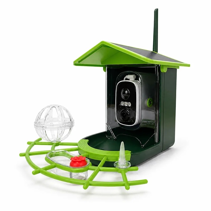 Smart Solar Bird Feeder WiFi Camera with 4MP HD Wide-Angle Lens, Full-Color & Infrared Night Vision, AI Bird Recognition