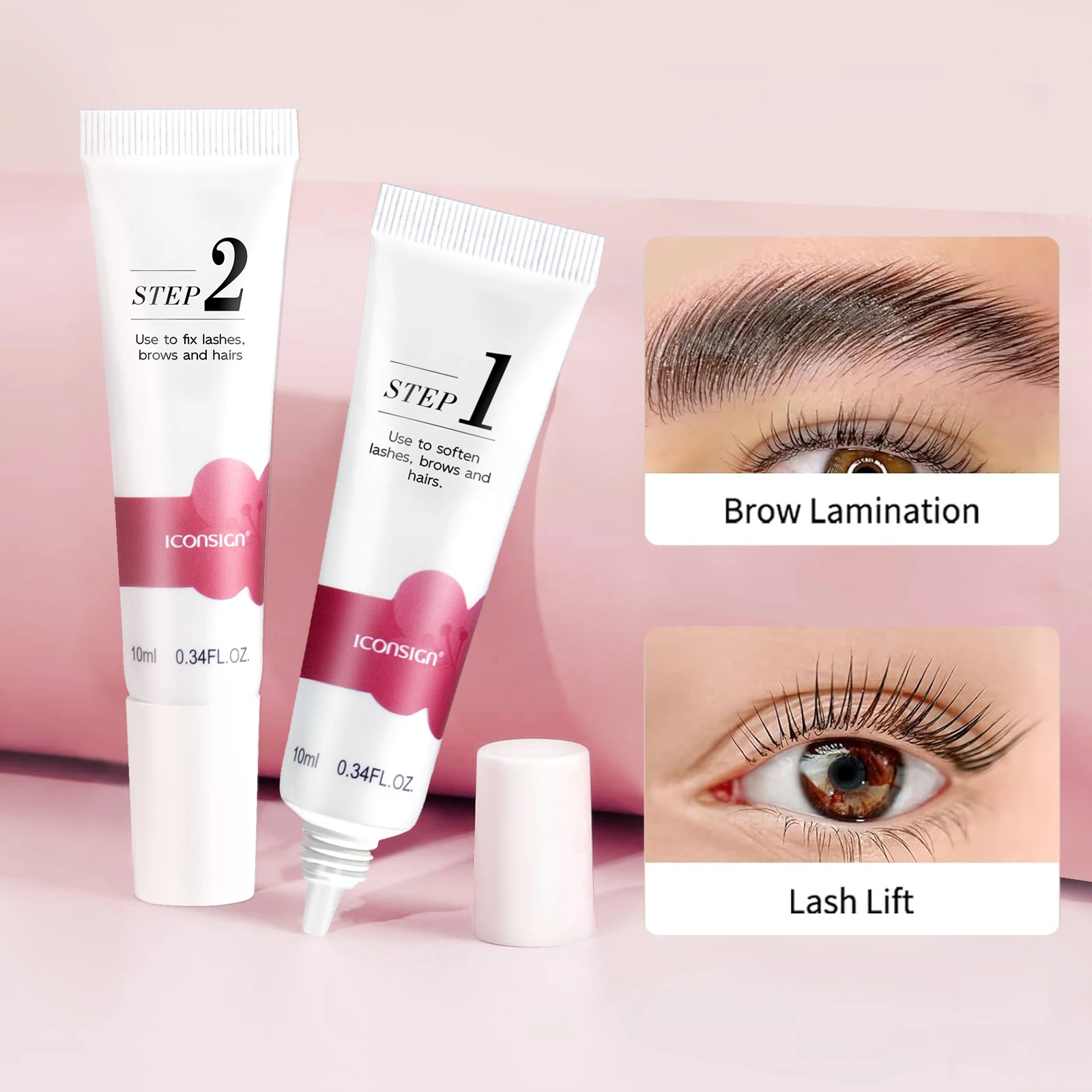 Lash Lift Kit,Eyebrow Tint & วางกําจัดขนตา,Pro Eyelash Perming & Brow Dye Kit |   ติดทนนาน |   ใช้งานง่ายในบ้าน |   ชุด 3-in-1