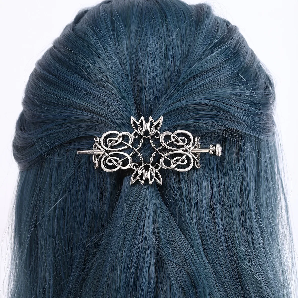 1pc Retro Metalen Bloem Blad Verpakt Haarspeld Nis Keltisch Patroon Haarspeld Middeleeuwse Stijl Retro Feest Gepersonaliseerde Hoofddeksels