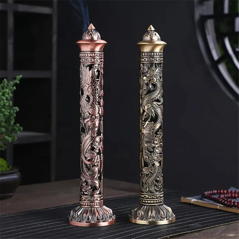 Dragon and Phoenix Chengxiang Line Incense Burner Insert Incense Burner Household Imitation Bronze Incense Burner Chinese