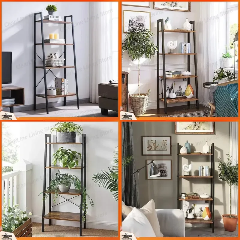 for Factory Direct Sales Simple Household Storage Shelf for Bedroom Living Room Study Floor Standing Trapezoidal Bookshelf