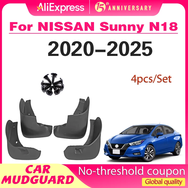 

2020 2021 2022 2023 2024 2025 FOR NISSAN Sunny N18 Mudguard Fender Mud Flap Guards Splash Mudflaps Car Accessories 4pcs
