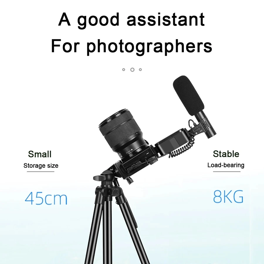 DSLR Camera Phone Vlog Tripod Vlogging Kit for Phone Interview Live YouTube Phone Holder Remote Control Microphone LED Light