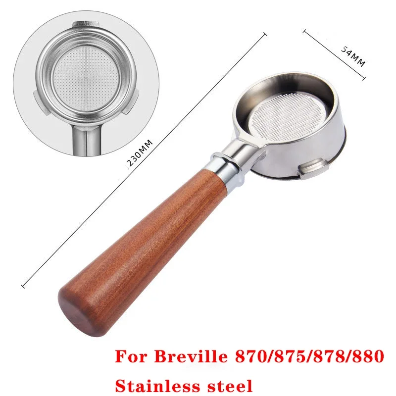 54MM 3 oren Bodemloze Filterhouder Geschikt voor Breville Sage/870/875/878/880 Rvs koffie Gemodificeerde Handvat Filter Tool