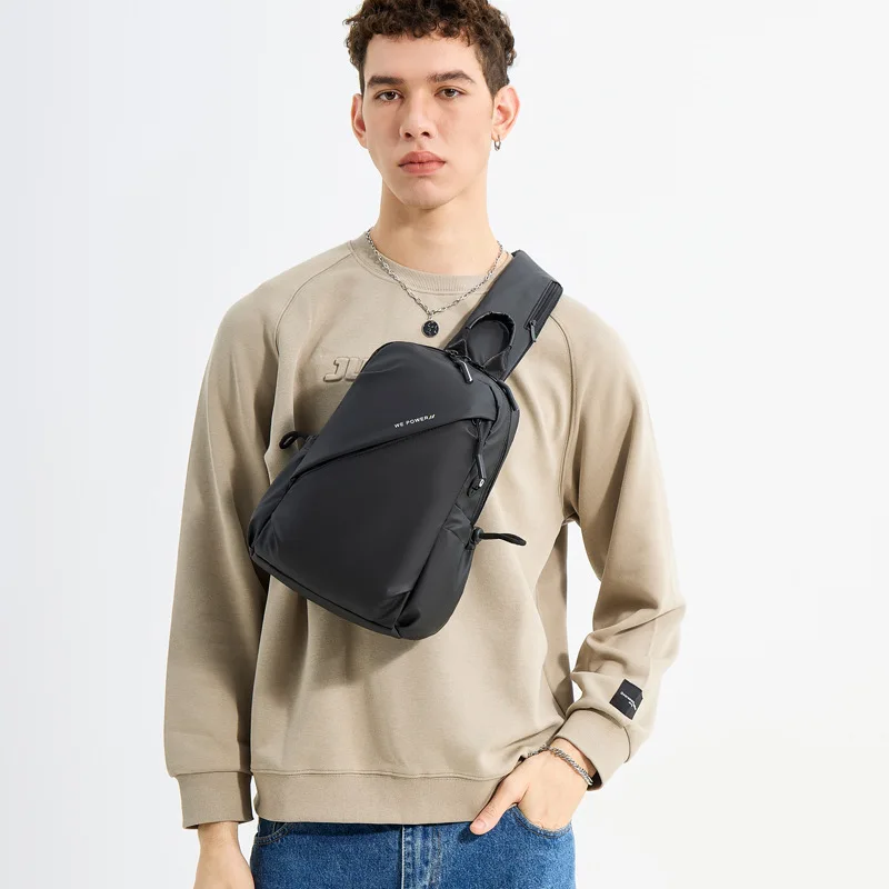 Waterproof Crossbody Bag Men's Single Shoulder Small Backpack Chest Bag Cycling Sports Mountain Climbing Boys Tablet Lightweight