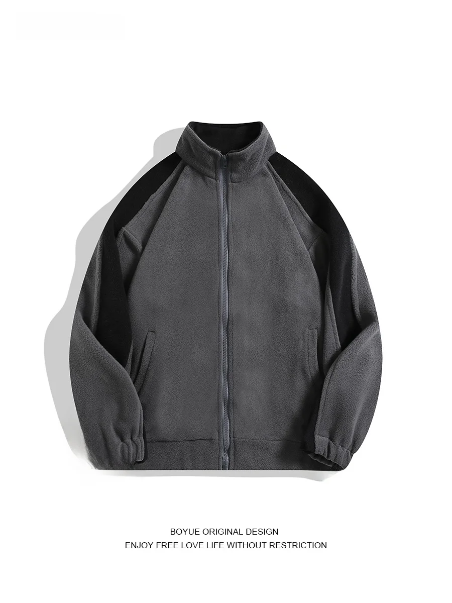 

Японская простая полосатая куртка Boyue с воротником-стойкой, спортивная повседневная толстовка, верхняя одежда для подростков, мальчиков и девочек