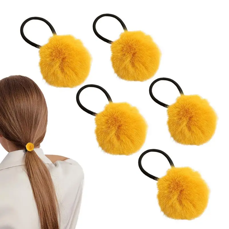 Furry Ball Ponytail Holders Women's Ponytail Furry Ball Hairband Chic Furry Ball Hair Ties Fashionable Hair Ring Ties For Dating