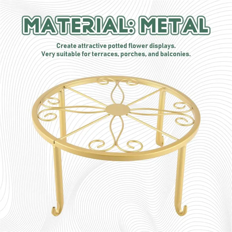 B50C Floor Iron Pot Plant Stand Flower Shelf Holder Garden Shelves Garden Plant Balcony Round Rack Home Decor image 3