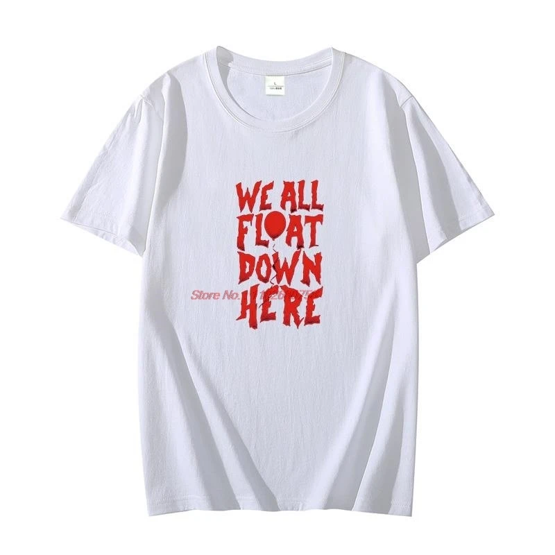 Cotton T-shirt All Float Down Here Slogan Penny wise graphic t shirts Oversized T shirts Tees Tops Harajuku Men's clothing