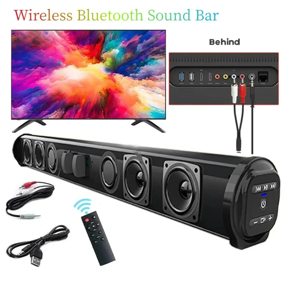 Portable Wireless Bluetooth Speaker Super Powerful Sound Bar Surround Stereo Home TV Sound Box Subwoofer FM Radio caixa de som