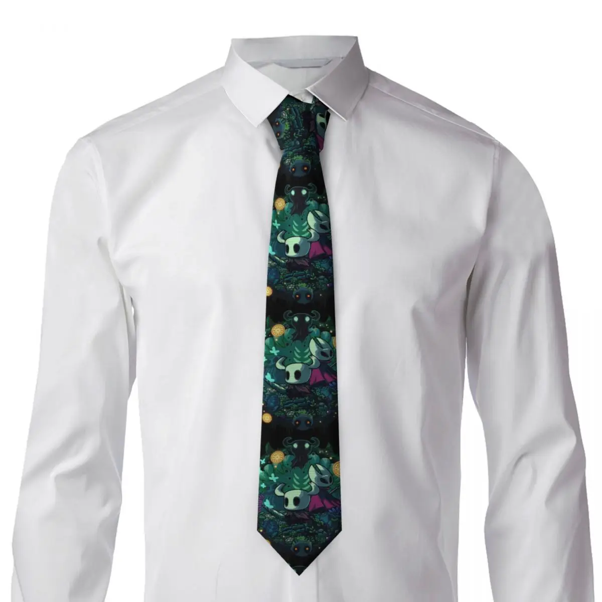 Hollow Knight 4 Necktie for Men Silk Polyester Slim Neck Ties Wedding Accessories Tie Classic Gravatas