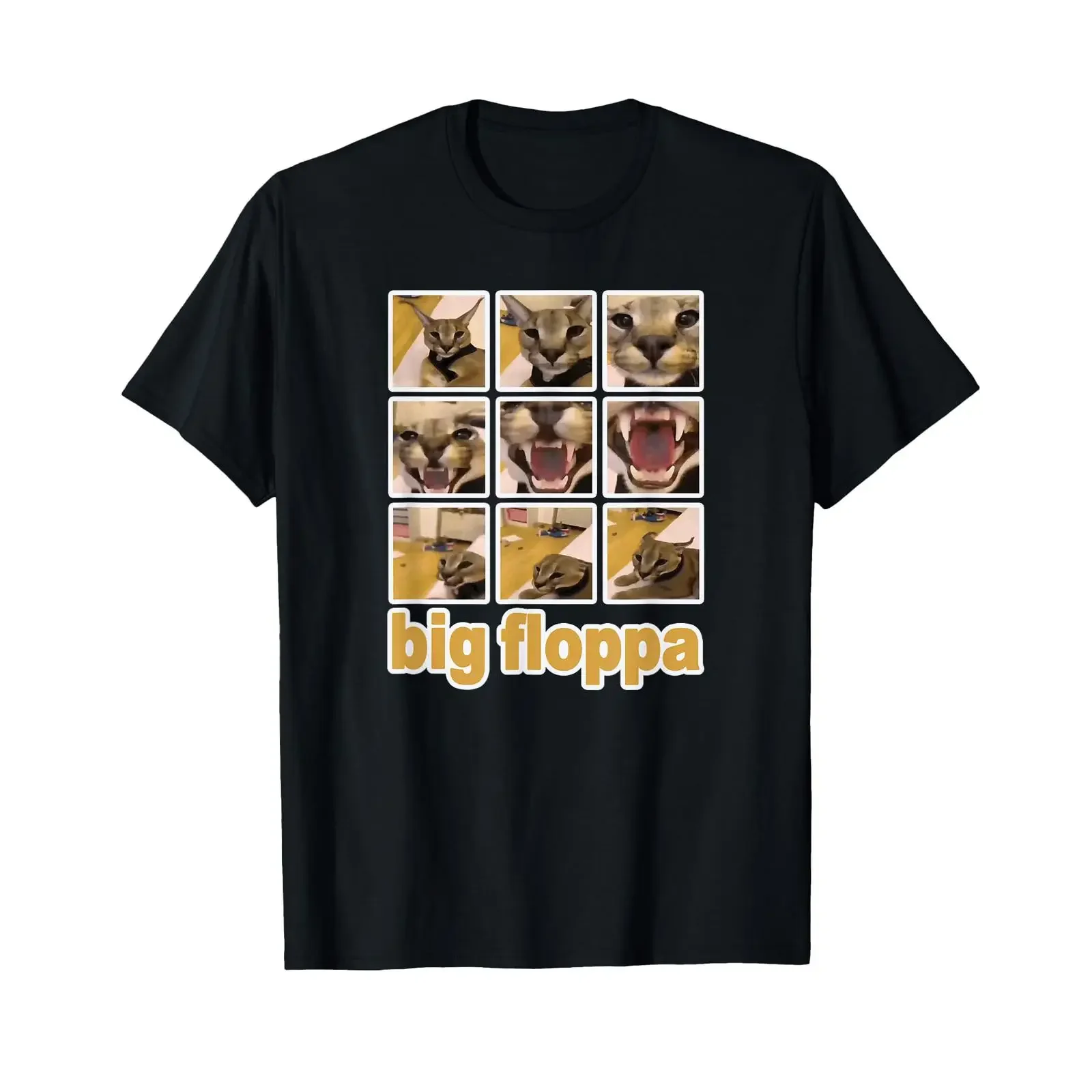 Big Floppa Meme Cat T Shirt vintage Washed designer clothes Unisex Breathable fashion Top For Everyday Wear Versatile Casual