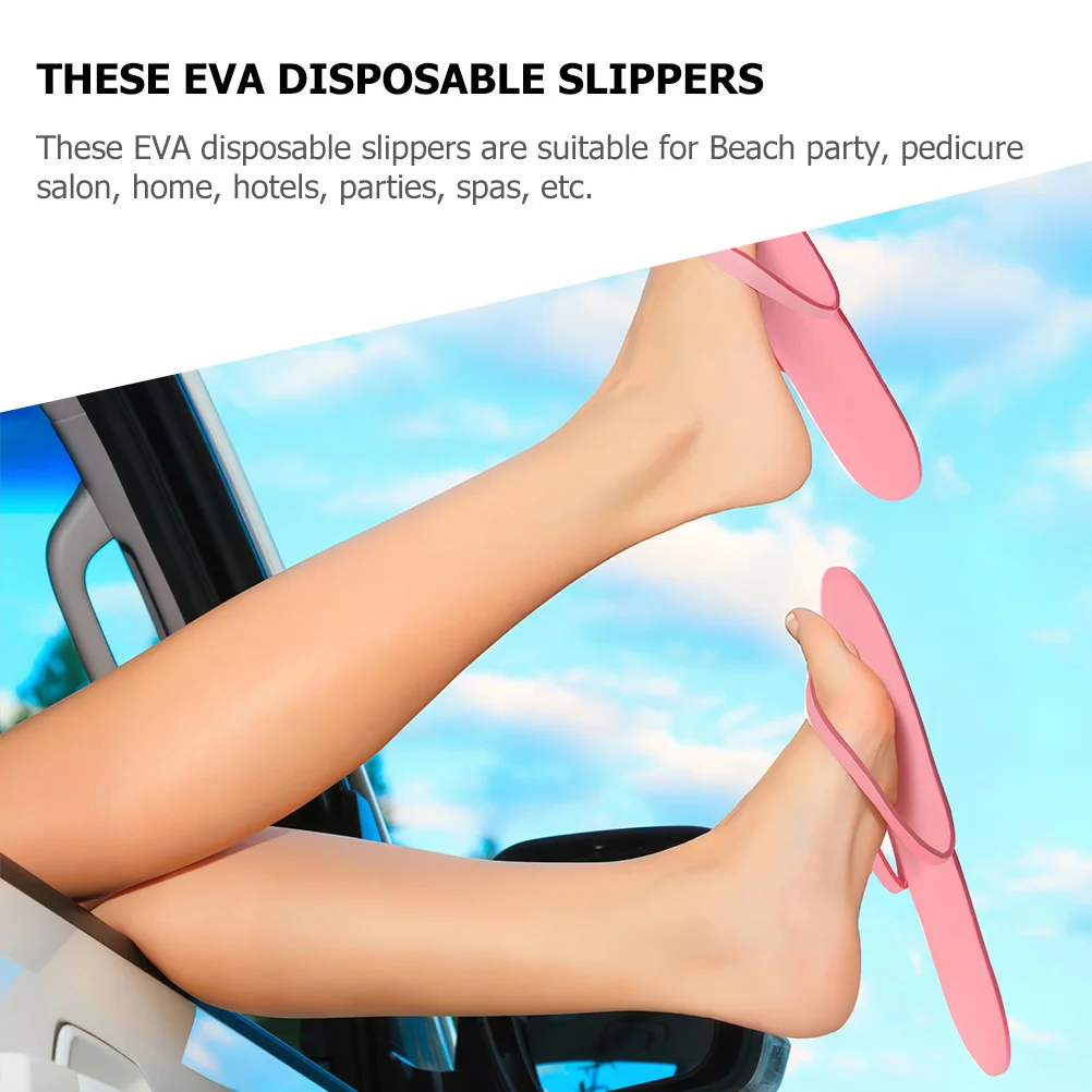 24 Pairs Pedicure Slippers Manicure Footwear Single Use at Home Hotel Eva Beach