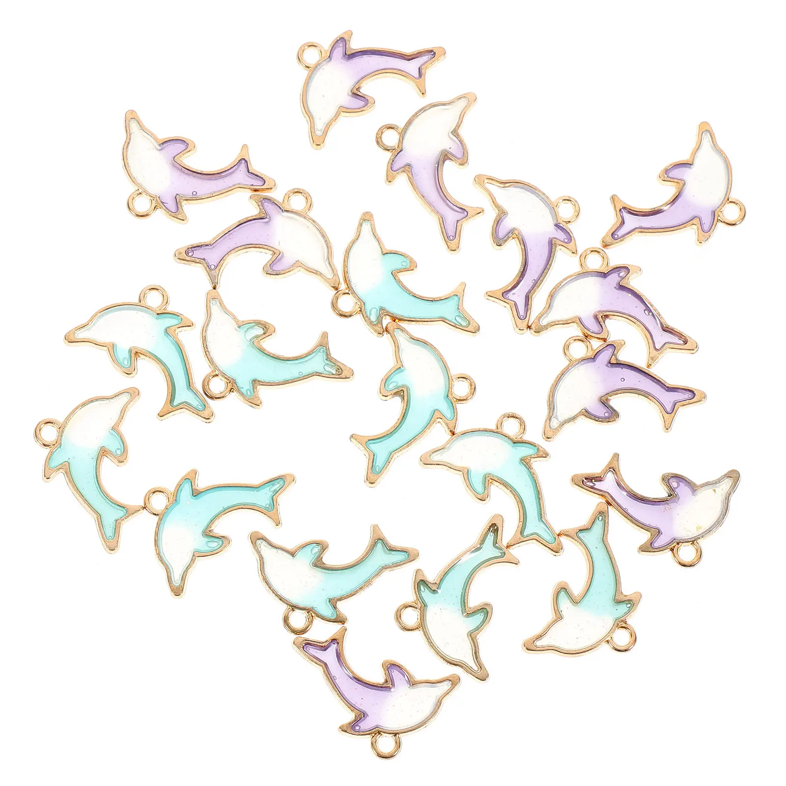 20Pcs Zinc Alloy Dolphin Charm Pendants Creative DIY Jewelry Craft Material for Necklace Bracelet Mobile Phone Decorations