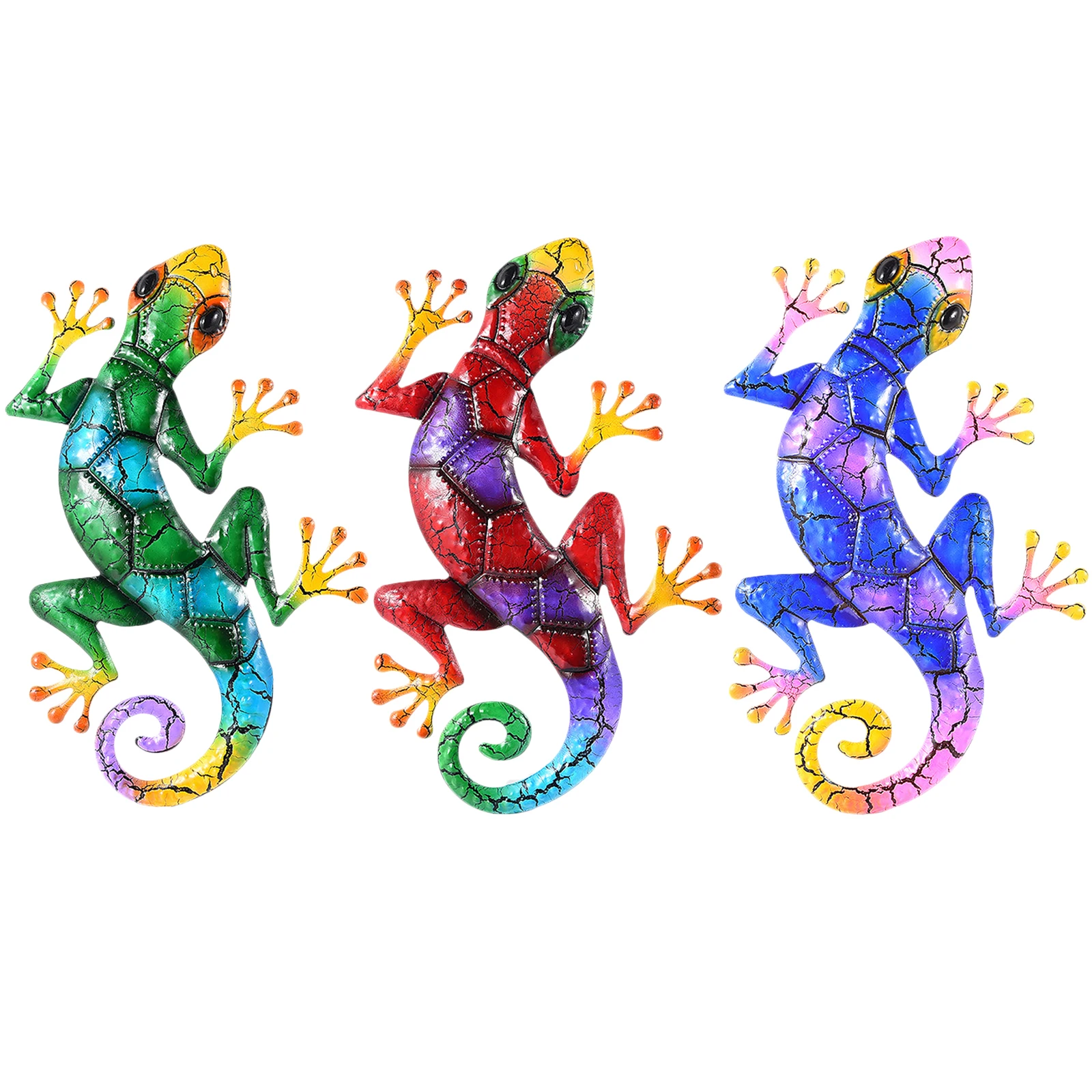 Indoor & Outdoor Lizard Wall Art Gecko Metal Wall Art Decor Balcony Fence Decor Large Lizard Garden Art Sculpture for Farmhouse