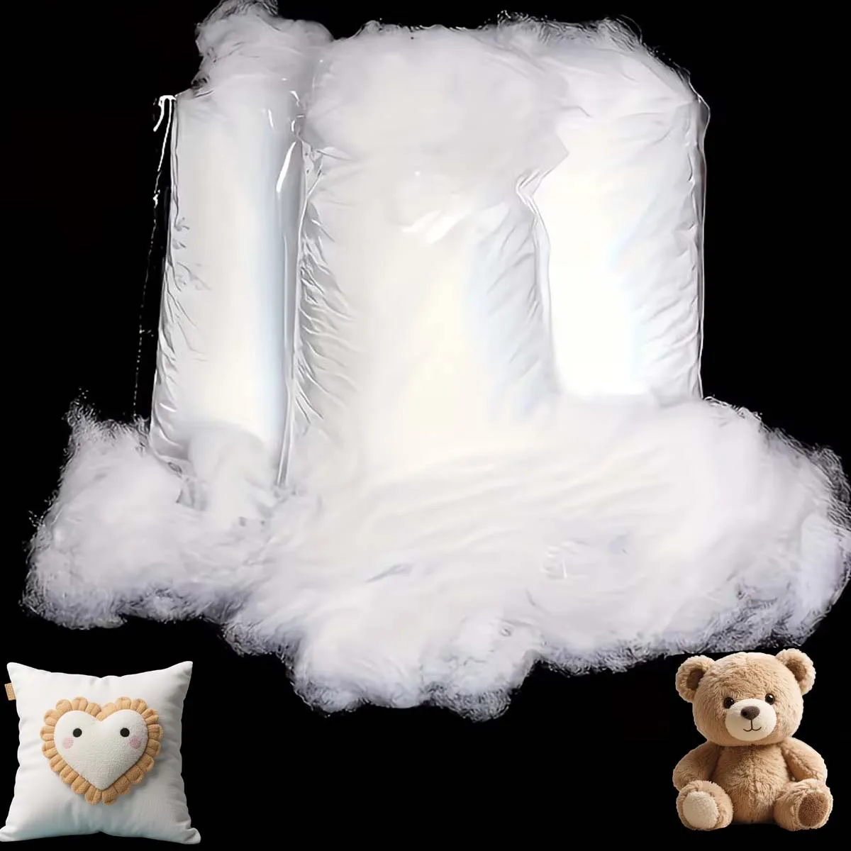 1 Packung Weiche Polyesterfaser-Füllung Weiße Baumwollfüllung für Kissen DIY Faserfüllung Bastelprojekte