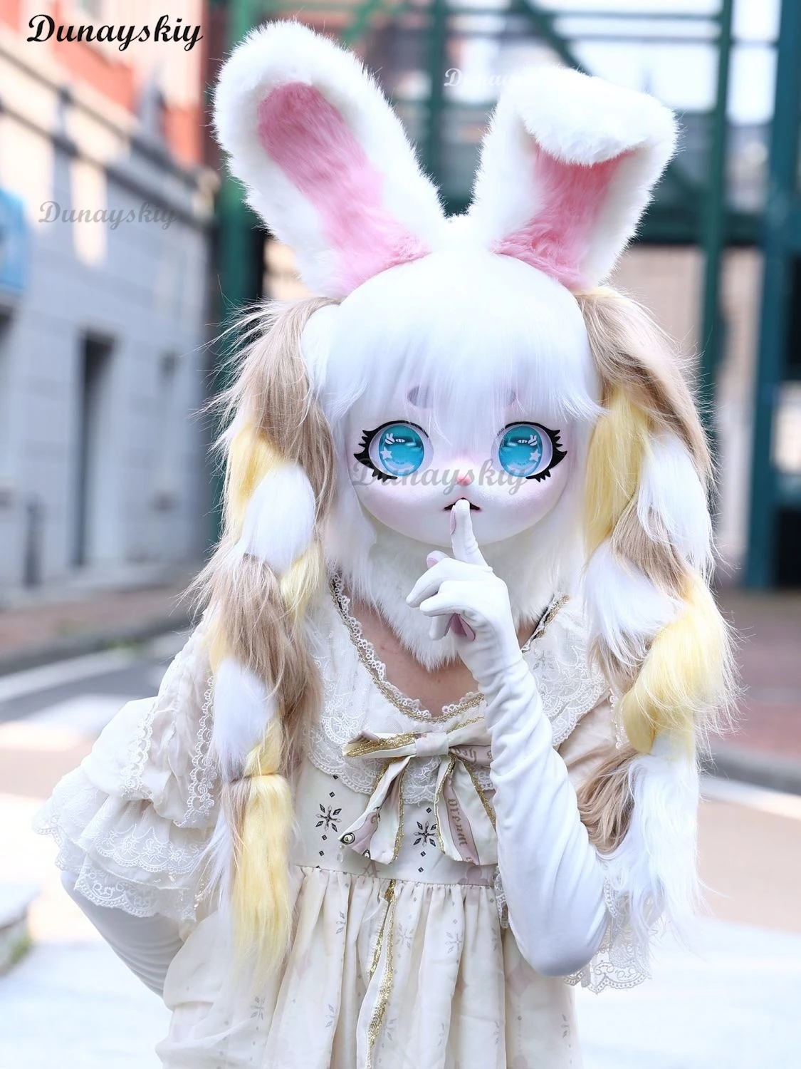 Fursuit Cosplay Headset Furry Rabbit Beast Mask Cosplay Costume Paw Cute Head Base Comiket Furry Kig Kigurumi Animal Cat Costume