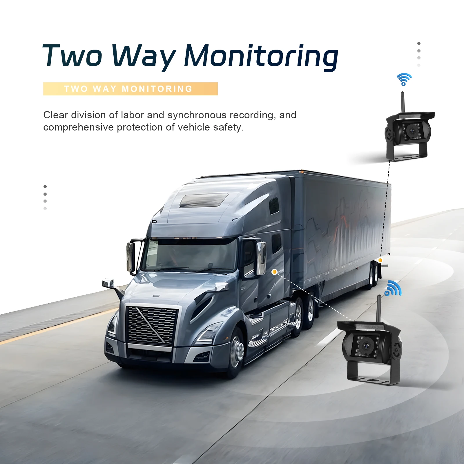 Podofo-كاميرا رؤية احتياطية لاسلكية لوقوف السيارات ، شاشة IPS عالية الدقة 7 بوصة ، وكاميرا رؤية ليلية P ، وكاميرا مقاومة للماء للحافلة والشاحنة ، 2 #5