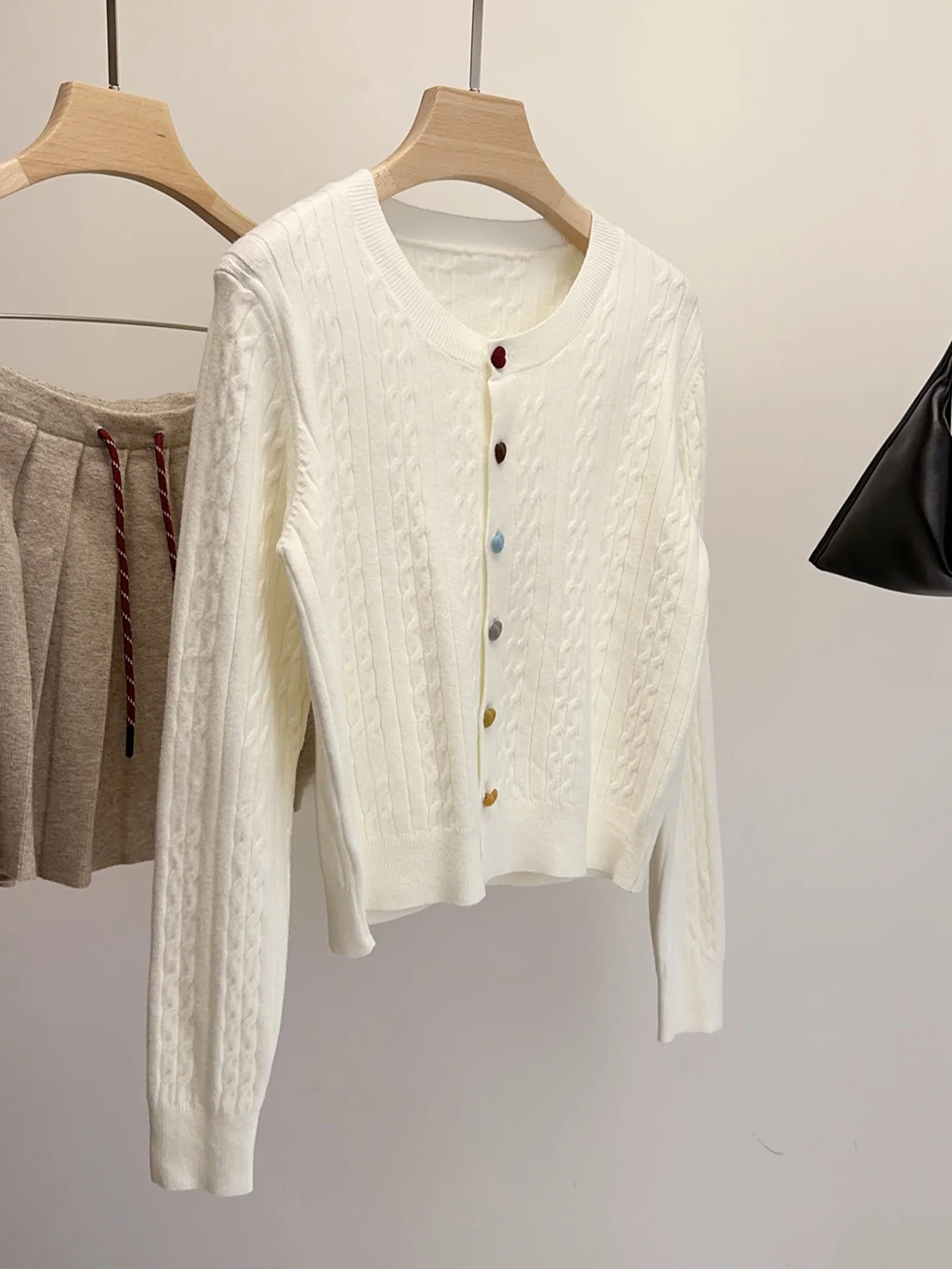 Soft Cozy Korean Sle Women's Long Sve round Ne Open Cardigan Comfortable Loose Knitted Sweater Versatile Autumn Faion