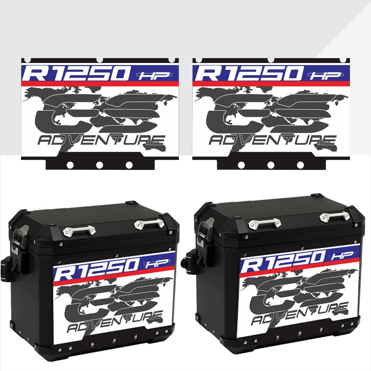 

R1250 GS R1250GS Adventure Motorcycle Aluminum Alloy Box Sticker Triple Black Side Case Decals For R 1250 GS ADV 2004-2024