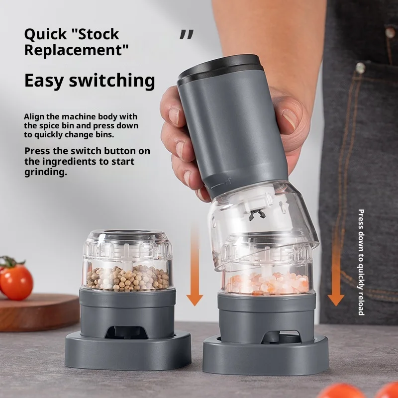 

Multifunctional Electric Pepper Grinder Sesame Salt Sichuan Peppercorns Quick Card Grind Machine Kitchen Home Appliance