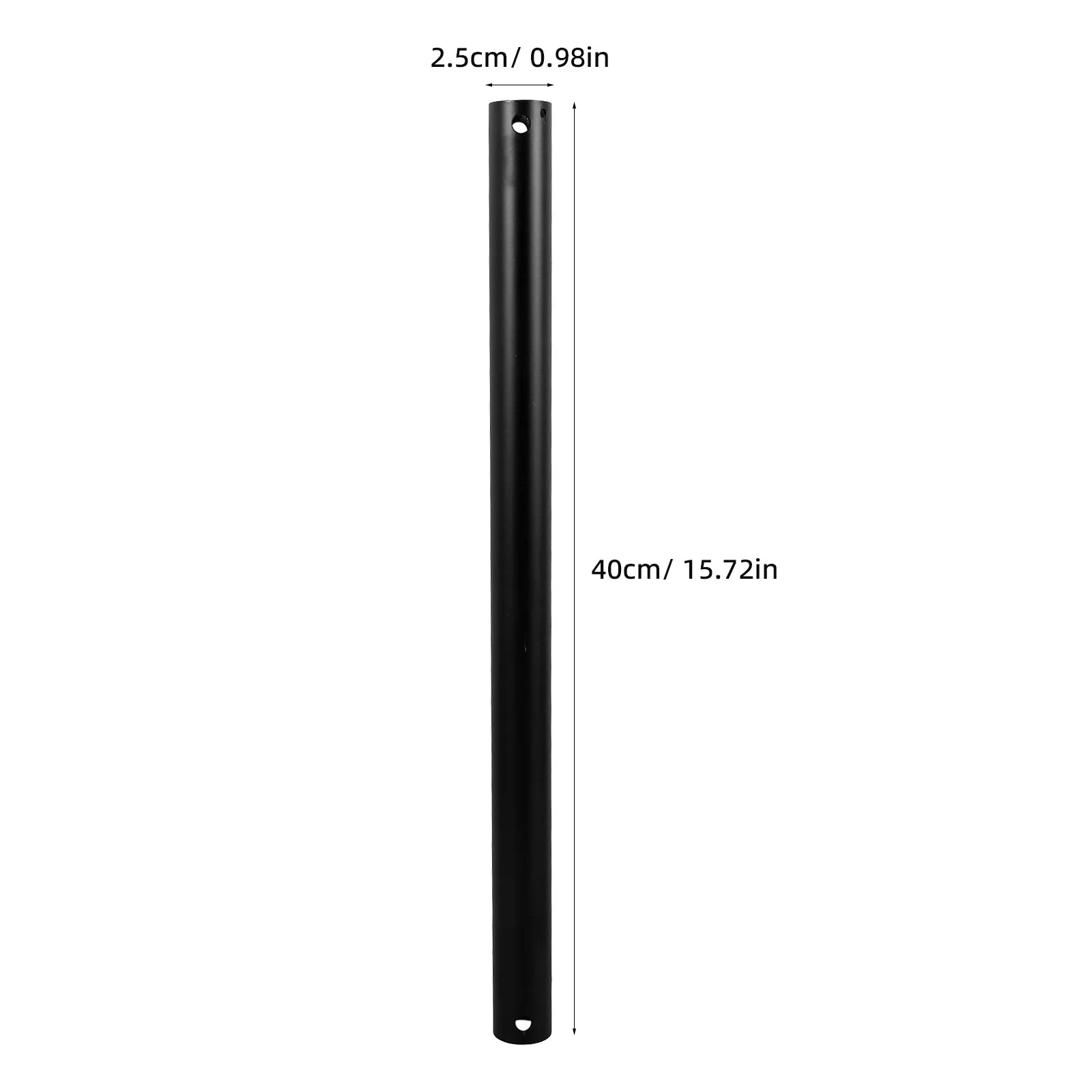 2Pcs Ceiling Fan Downrods Heavy Duty Black Iron Extension Rods 40Cm 16 Inch Universal Fan Light Height Extension for High