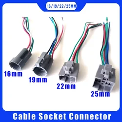 Enchufe de cable de 16mm, 19mm, 22mm, 25mm para interruptor de botón LED, cables de coche, lámpara estable, botón de luz, conector de cable de alimentación de ordenador