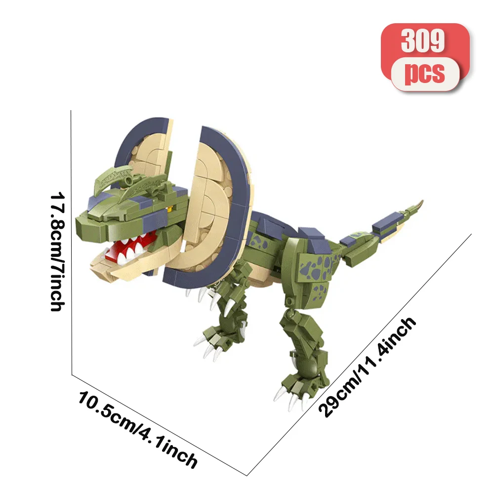 Creative Expert Dinosaur Animal Moc Modularize Create Ideas Adorable Building Blocks Bricks Model Educational Toy Gift 309pcs