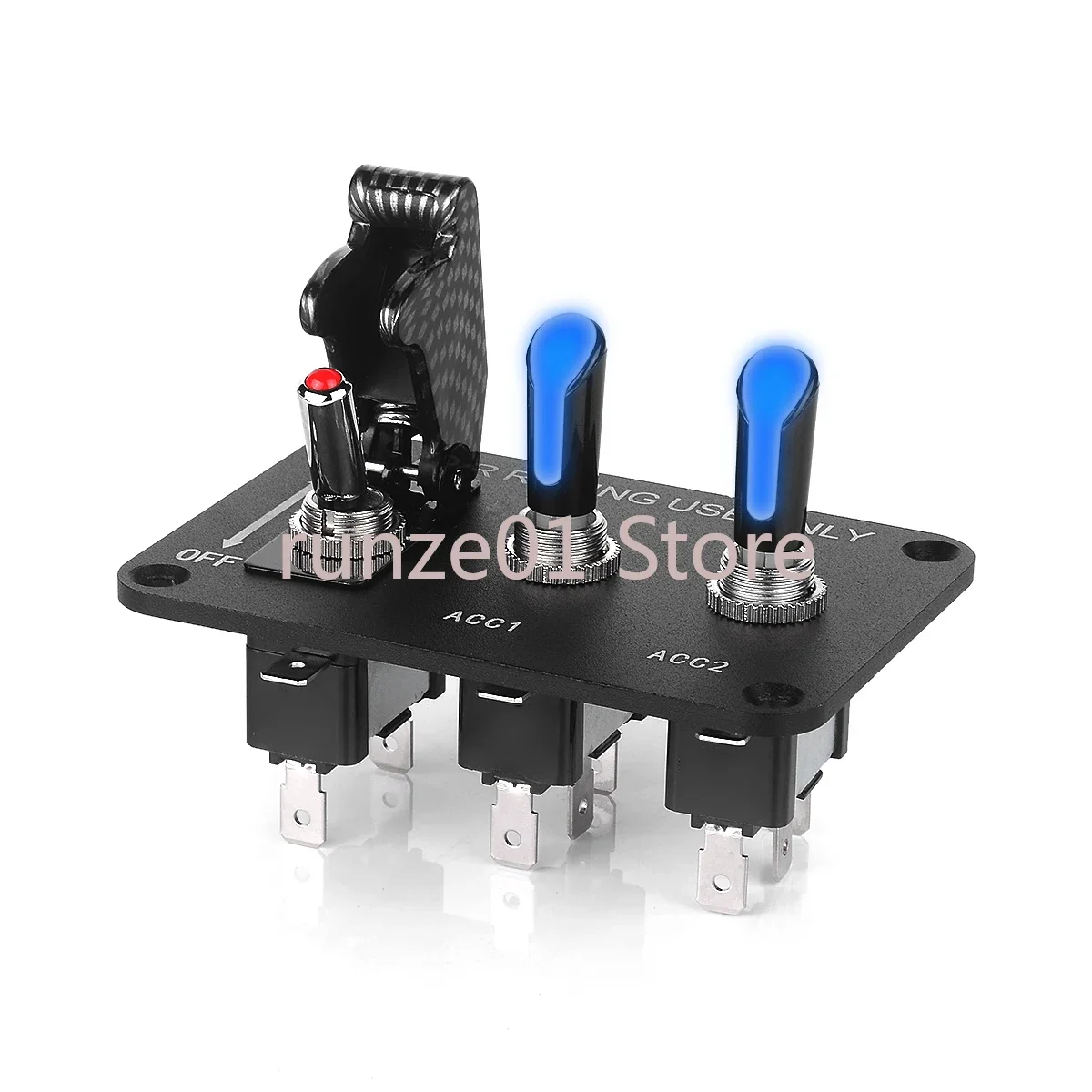 

Car switch panel, 3rd gear rocker switch, blue LED, black panel with line, yacht racing car modification, 12v20a