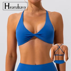 Sexy Gym Top Women Crease Sports Bra Running Back Cross Yoga Bra Breathable Sports Underwear Women Fitness Workout Top Women