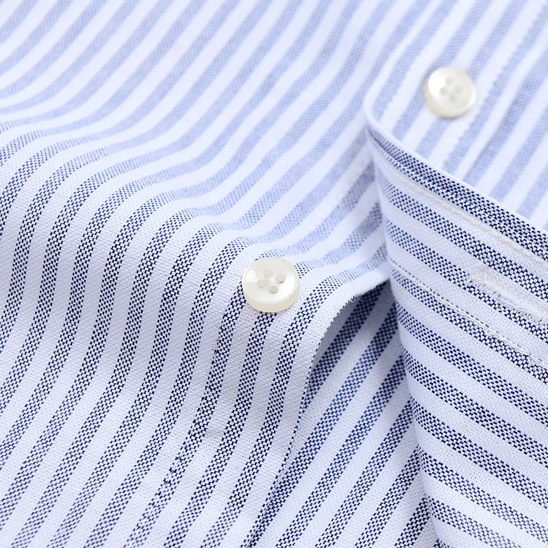 Camisa Oxford de manga corta para hombre, camisa informal a rayas, cuello cuadrado, sólido, a cuadros, un solo bolsillo, algodón cómodo, Verano