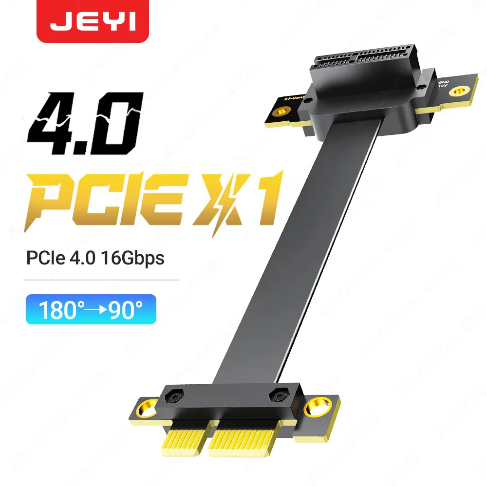 JEYI PCIe 4.0/3.0 X1 Riser Card (16Gbps)-voor geluidskaart/netwerkkaart/DMA/USB-uitbreidingskaart, geschikt voor Itx Compact Chassis