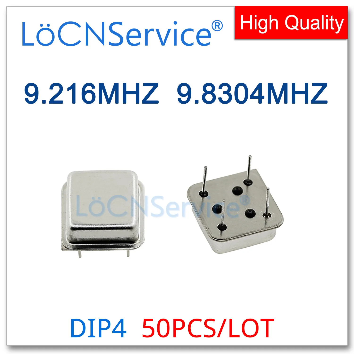 50PCS 9.216MHZ 9.8304MHZ active crystal oscillator clock square half size DIP-4 OSC 9.216M 9.8304M Resonator DIP