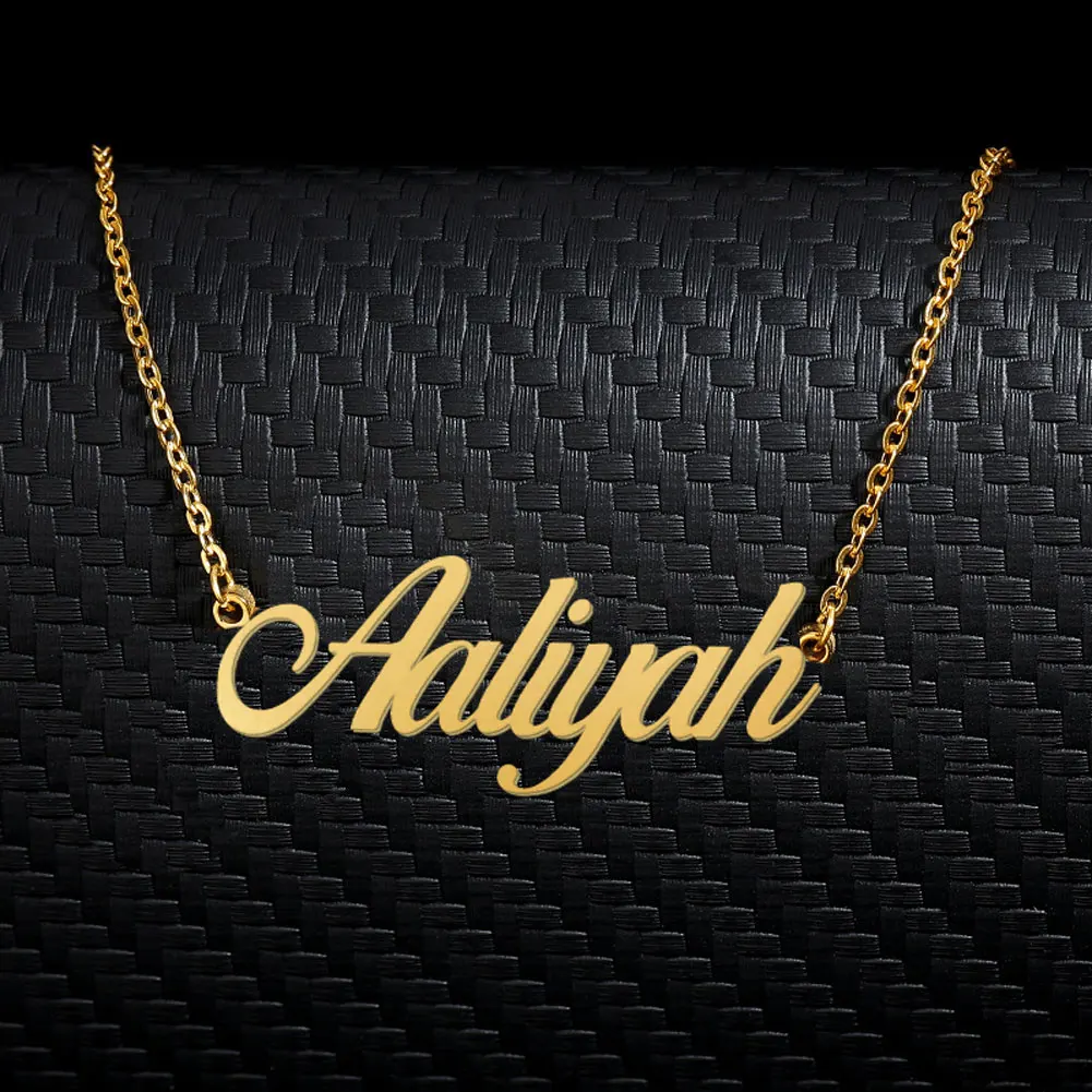 

Aaliyah Name Necklace Stainless Steel for Women Jewelry Nameplate Pendant Femme Mothers Girlfriend Gift (Not Customize)