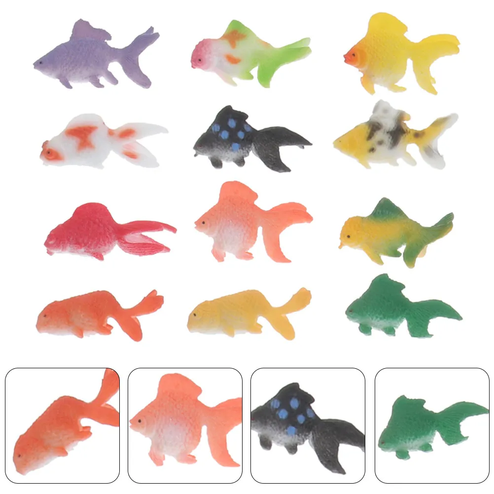 

12Pcs Simulated Goldfish Models Delicate Surface Treatment Compact Space Saving Decor Children Educational Playthings Realistic